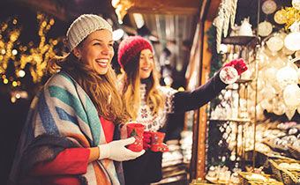 Women at holiday market